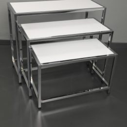 Small Triple Ladder Table Chrome Stand - Image 3