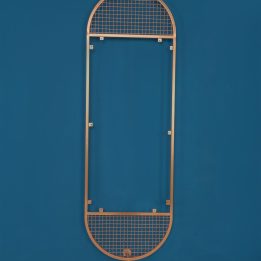 Copper Paint Mirror Frame with Bottom and Top Wire Decoration - Image 4