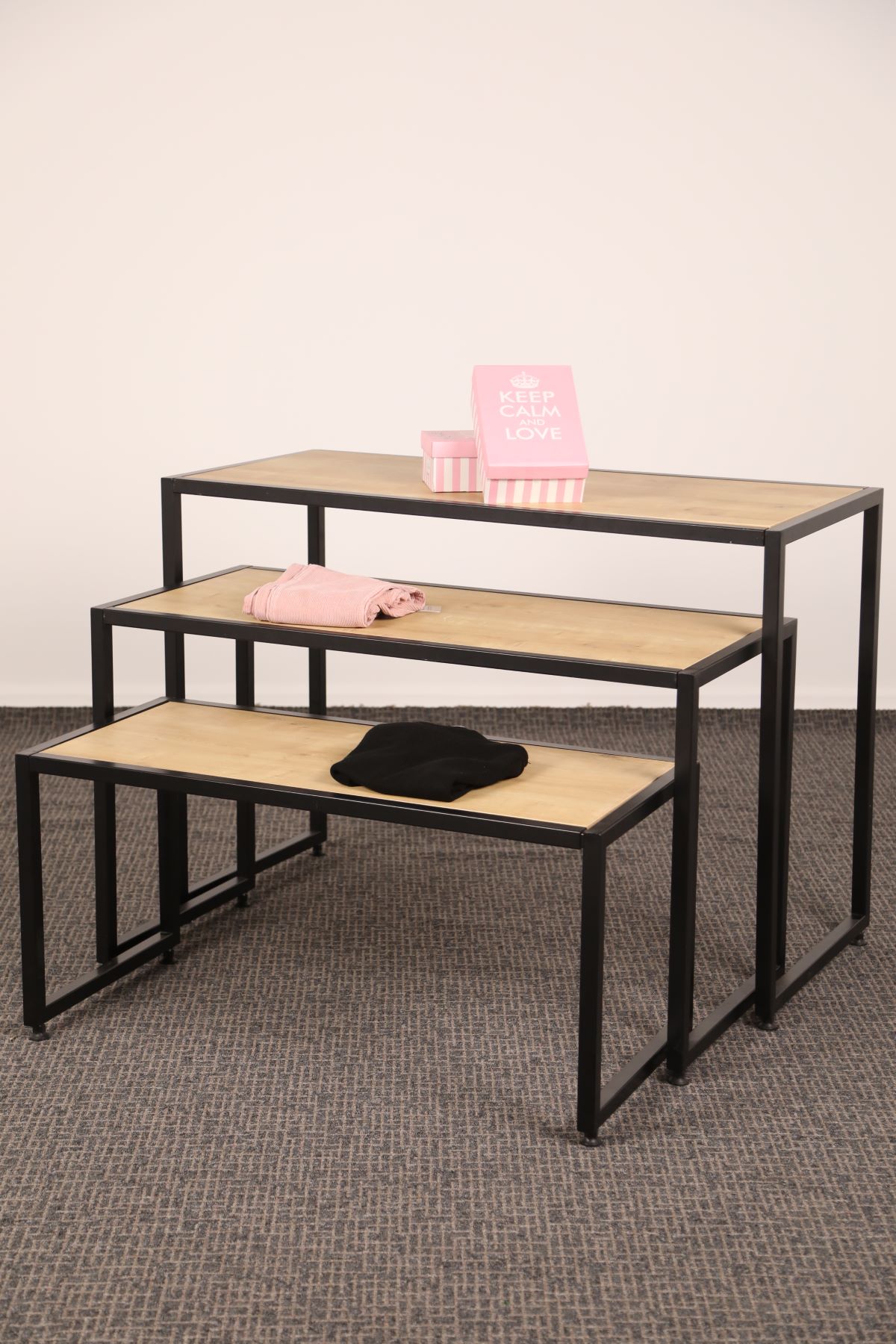 Ladder Triple Rack Triple Ladder Black Stand - Rack Modern